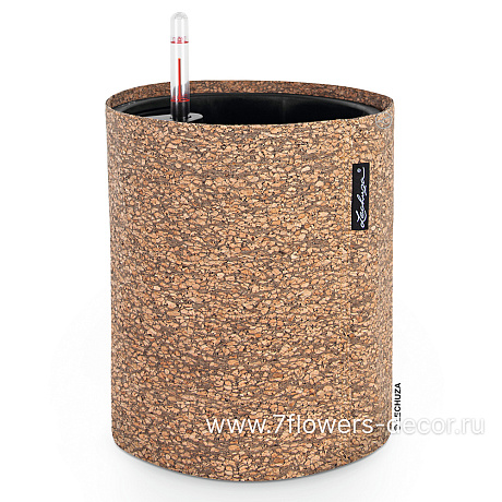 Кашпо Lechuza "Trendcover Cork Complete dark natural" (пластик), D23хН26,5 см