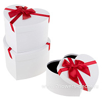 Набор коробок подарочных "Сердце" с бантом, 22x20xH14 см, 20x18xH13 см, 18x16xH11 см (3шт) - фото 1