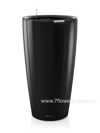Кашпо Lechuza Rondo Complete black high gloss (пластик), D32xH56 см - фото 1