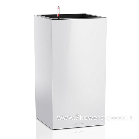 Кашпо Lechuza Canto Premium Complete white high gloss (пластик), 40x40xH76 см - фото 1