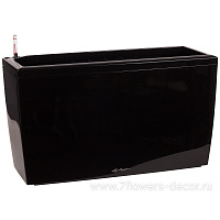 Кашпо Lechuza "Cararo Complete black high gloss" (пластик), 75x30xH43 см - фото 1